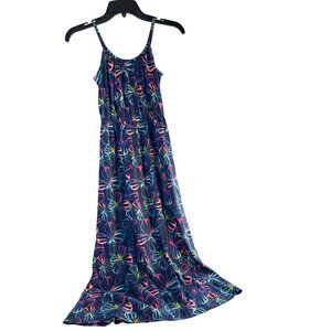 Jumping Beans Girls Maxi Dress Blue with Multicolored Butterflies Size 8